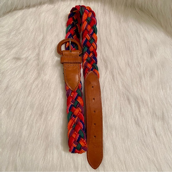 ✨Vintage Guatemalan Woven Fabric and Genuine Leather Belt - Picture 3 of 8